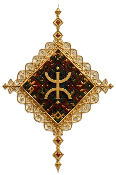 Médaillon berbère orné du symbole amazigh yaz